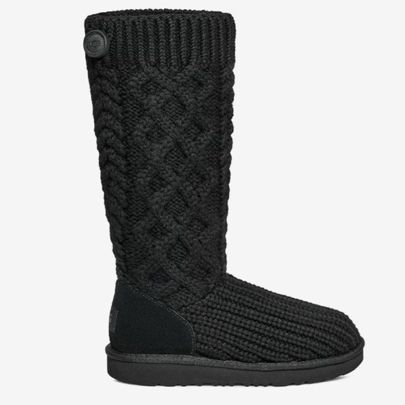 UGG Classic Cardi Cabled Knit Tall Boots (Big Kid) | Color: Black | NEW/NIB!!🖤 - Picture 5 of 14
